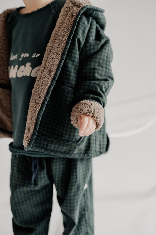 REVERSIBLE TEDDY JACKET BROWN