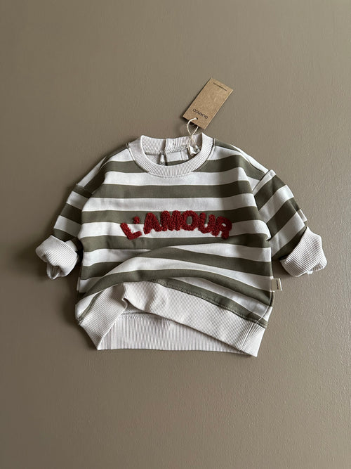 L'AMOUR SWEATER | KHAKI STRIPES