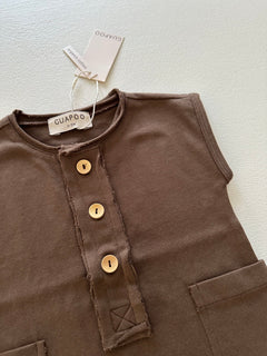 COZY SUMMER ROMPER | CHOCOLATE