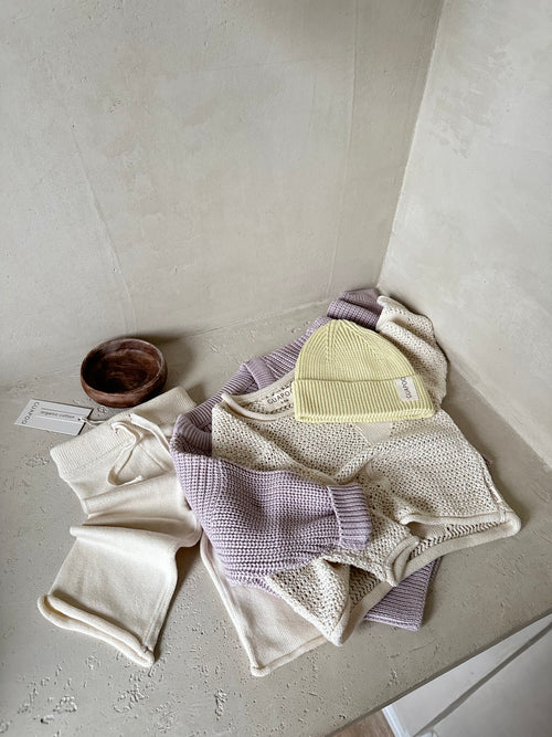 KNIT WIDE PANTS | OAT