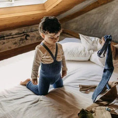 GRANNY STRUMPFHOSE mit TRÄGERN (ohne Fuss) | steel blue