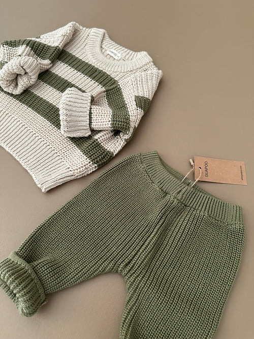 KNIT LEGGINGS | KHAKI