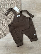 RIB DUNGAREES | CHOCOLATE