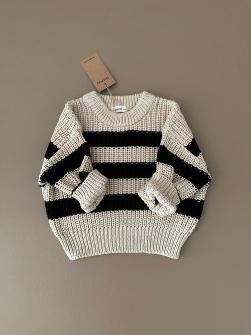 CHUNKY SWEATER | BLACK STRIPES