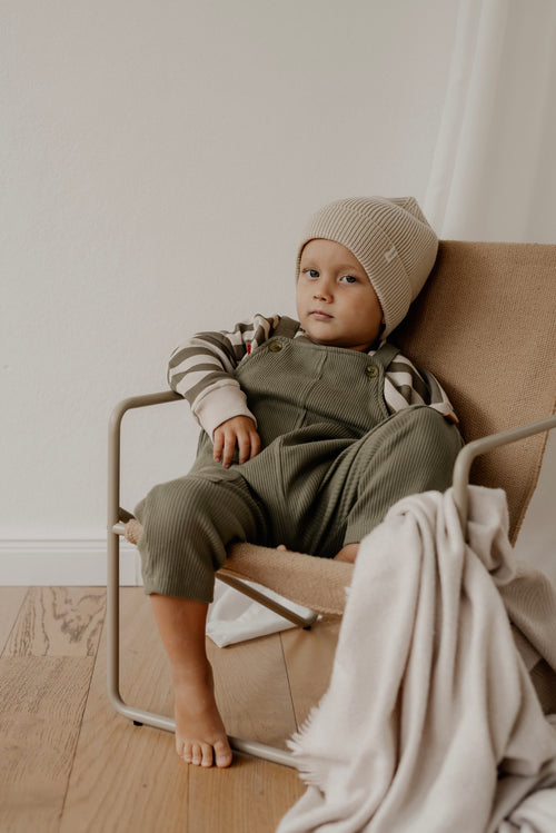 SOFT RIB DUNGAREES | KHAKI