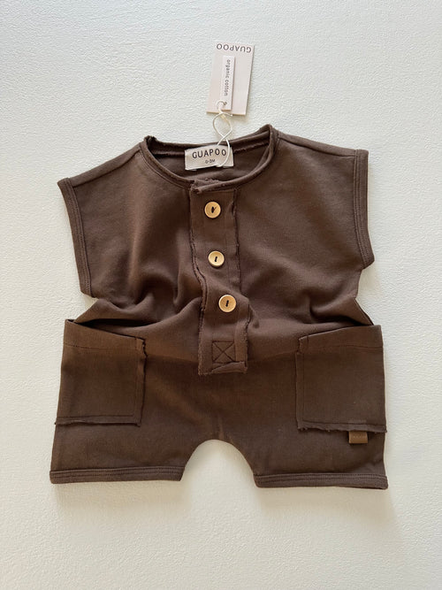 COZY SUMMER ROMPER | CHOCOLATE