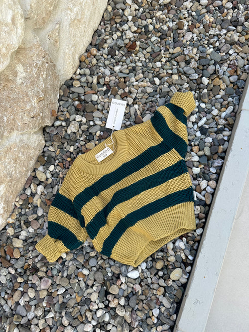 CHUNKY SWEATER MARZIPAN PINE STRIPES