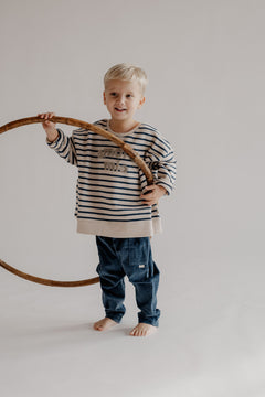 SWEATSHIRT BLUE STRIPES AMORE MIO