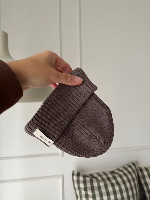 HEAVY RIB BEANIE BROWN