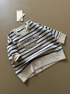 SWEATSHIRT BLUE STRIPES AMORE MIO