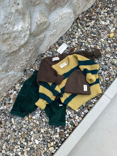 CHUNKY SWEATER MARZIPAN PINE STRIPES