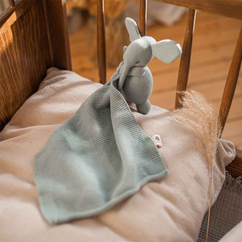 KUSCHELTUCH mit ELEFANT | dull blue