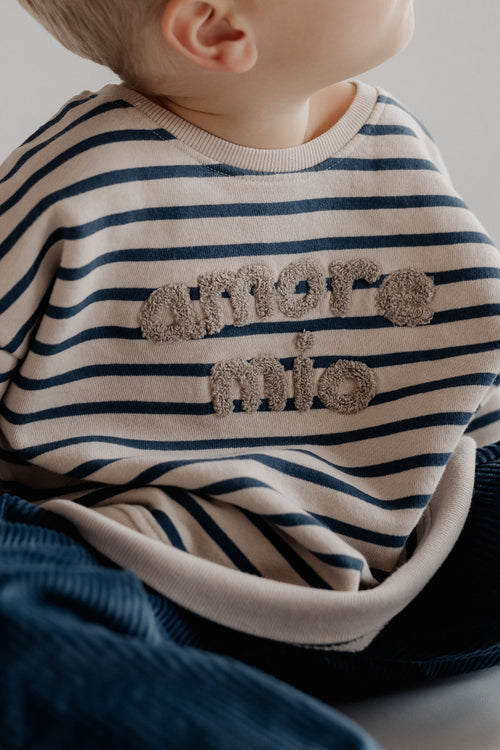 SWEATSHIRT BLUE STRIPES AMORE MIO