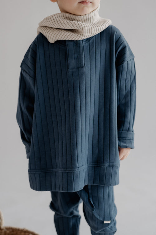 ORGANIC RIB LONGSLEEVE DEEP BLUE