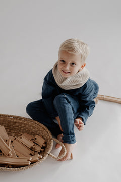 ORGANIC RIB LEGGINGS DEEP BLUE