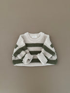 CHUNKY SWEATER | KHAKI STRIPES