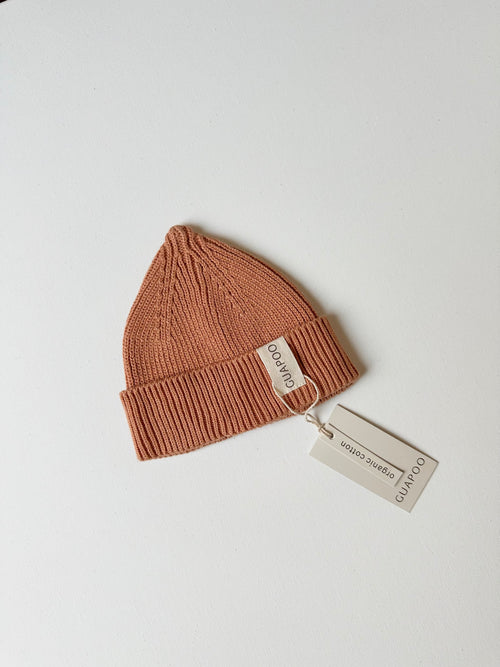 KNIT BEANIE DUSTY CORAL