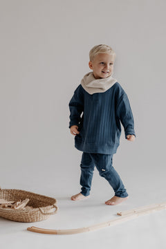 ORGANIC RIB LONGSLEEVE DEEP BLUE