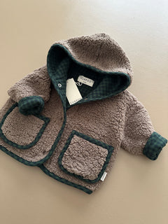 REVERSIBLE TEDDY JACKET BROWN