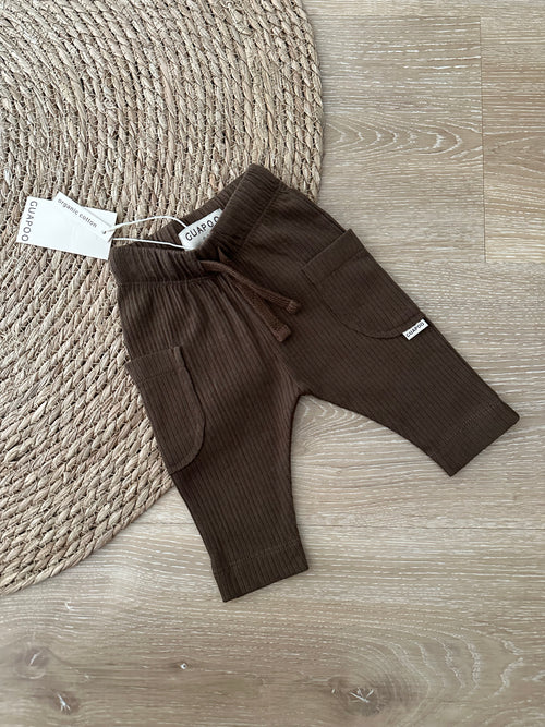 RIB LEGGINGS | CHOCOLATE
