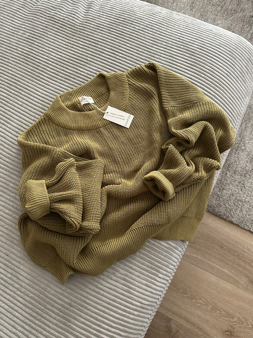 MOM CHUNKY SWEATER OLIVE