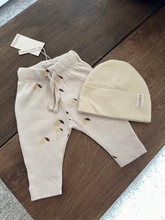 RIB LEGGINGS OAT | PASTEL YELLOW MANGO