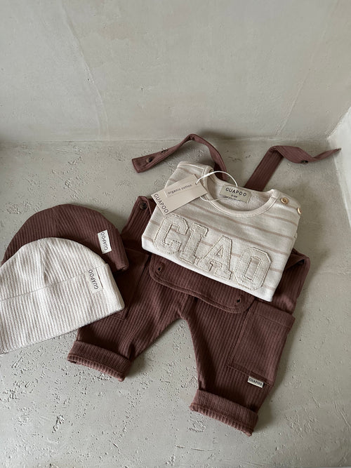 RIB DUNGAREES | MOCHA