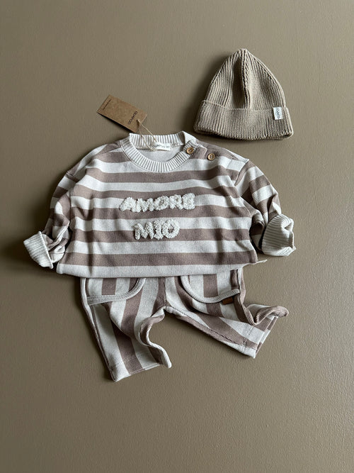 SWEATER CACAO STRIPES | AMORE MIO