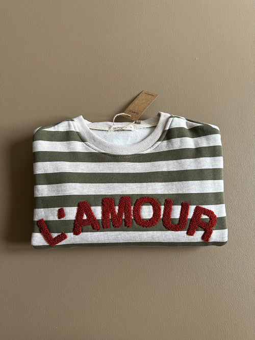 DAMEN SWEATER | KHAKI STRIPES | L'AMOUR