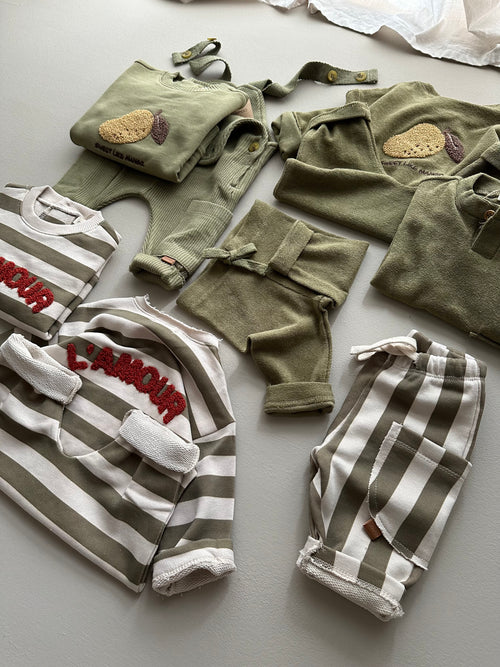 SWEAT PANTS | KHAKI STRIPES