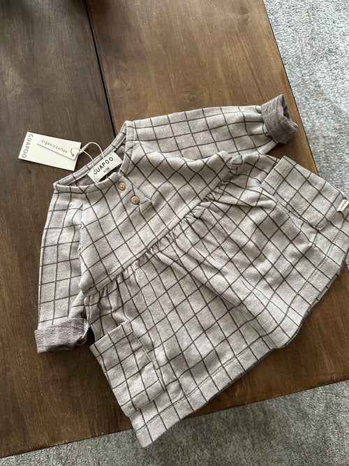 MATILDA DRESS BROWN CHECK