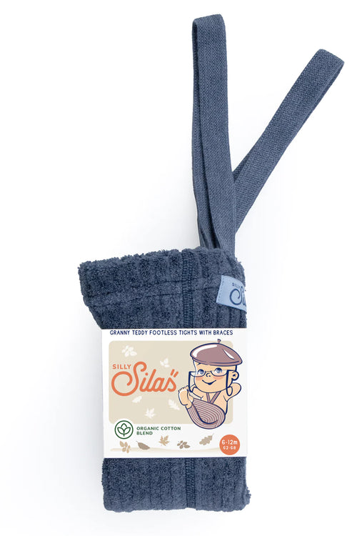 GRANNY STRUMPFHOSE mit TRÄGERN (ohne Fuss) | steel blue