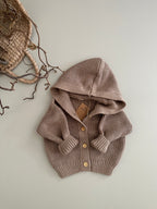 HOODED CARDIGAN | LATTE