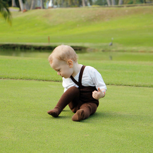 STRUMPFHOSE mit TRÄGERN | CHOCOLATE BROWN