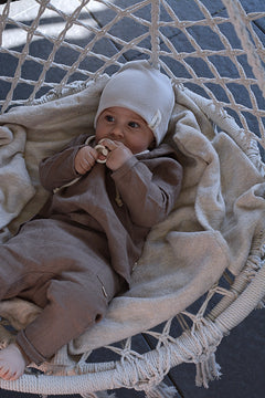 PULL ON KNIT BEANIE STONE
