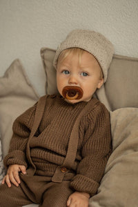 BUTTON KNIT SWEATER | TOFFEE