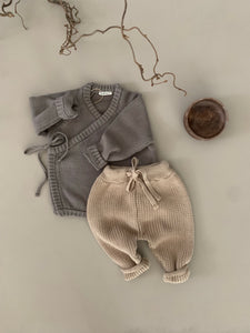 FOLD OVER SWEATER | TAUPE GREY