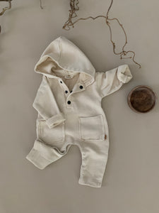 HOODED ROMPER | OATMEAL