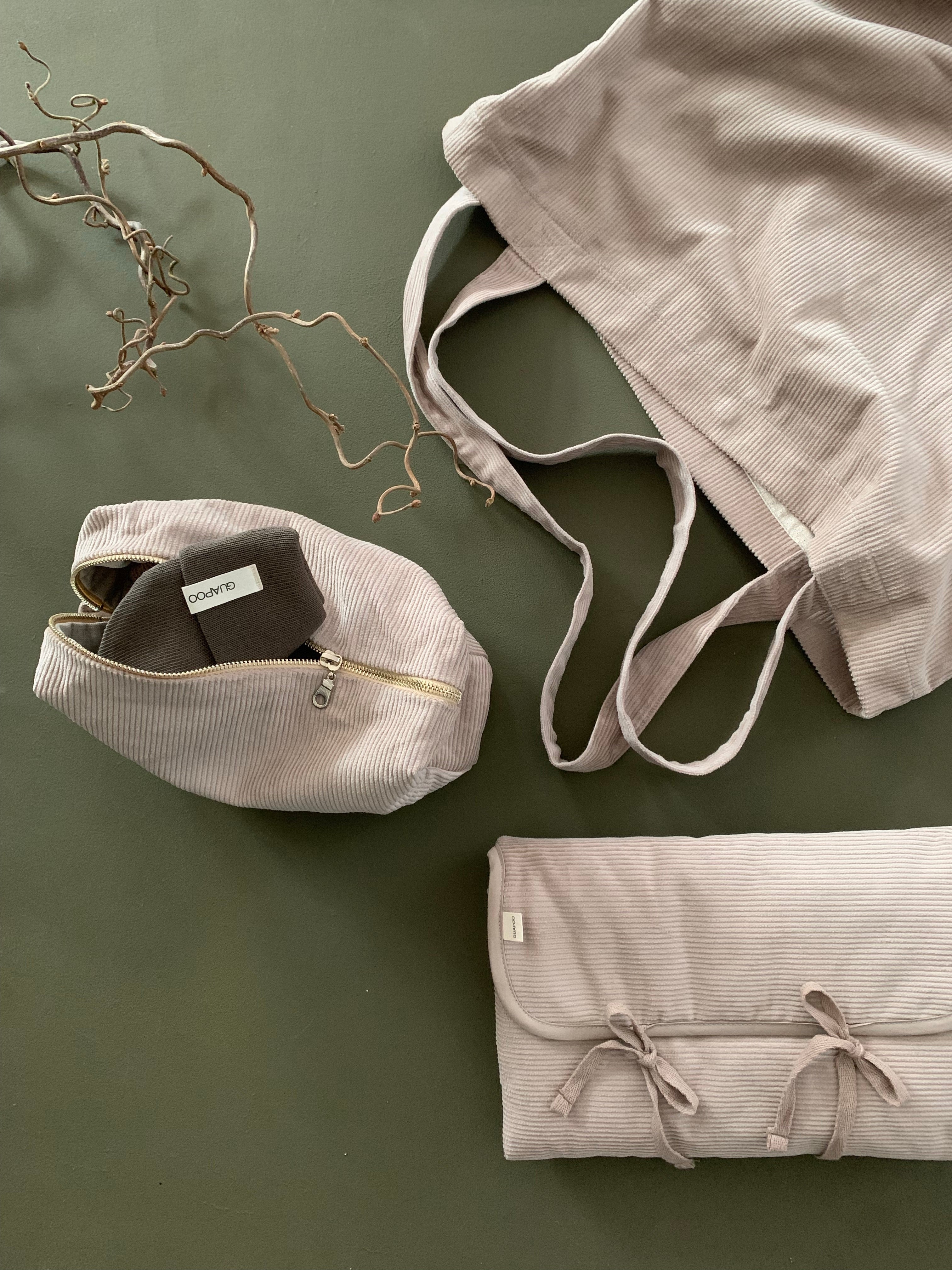 CORDUROY MOM BAG | LIGHT TAUPE