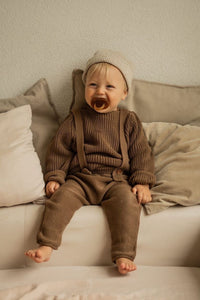 BUTTON KNIT SWEATER | TOFFEE
