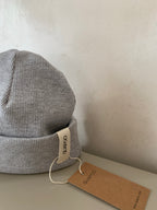 RIB BEANIE GRAY MELANGE