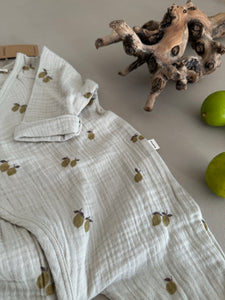 FOLD OVER MUSLIN ROMPER | LIME