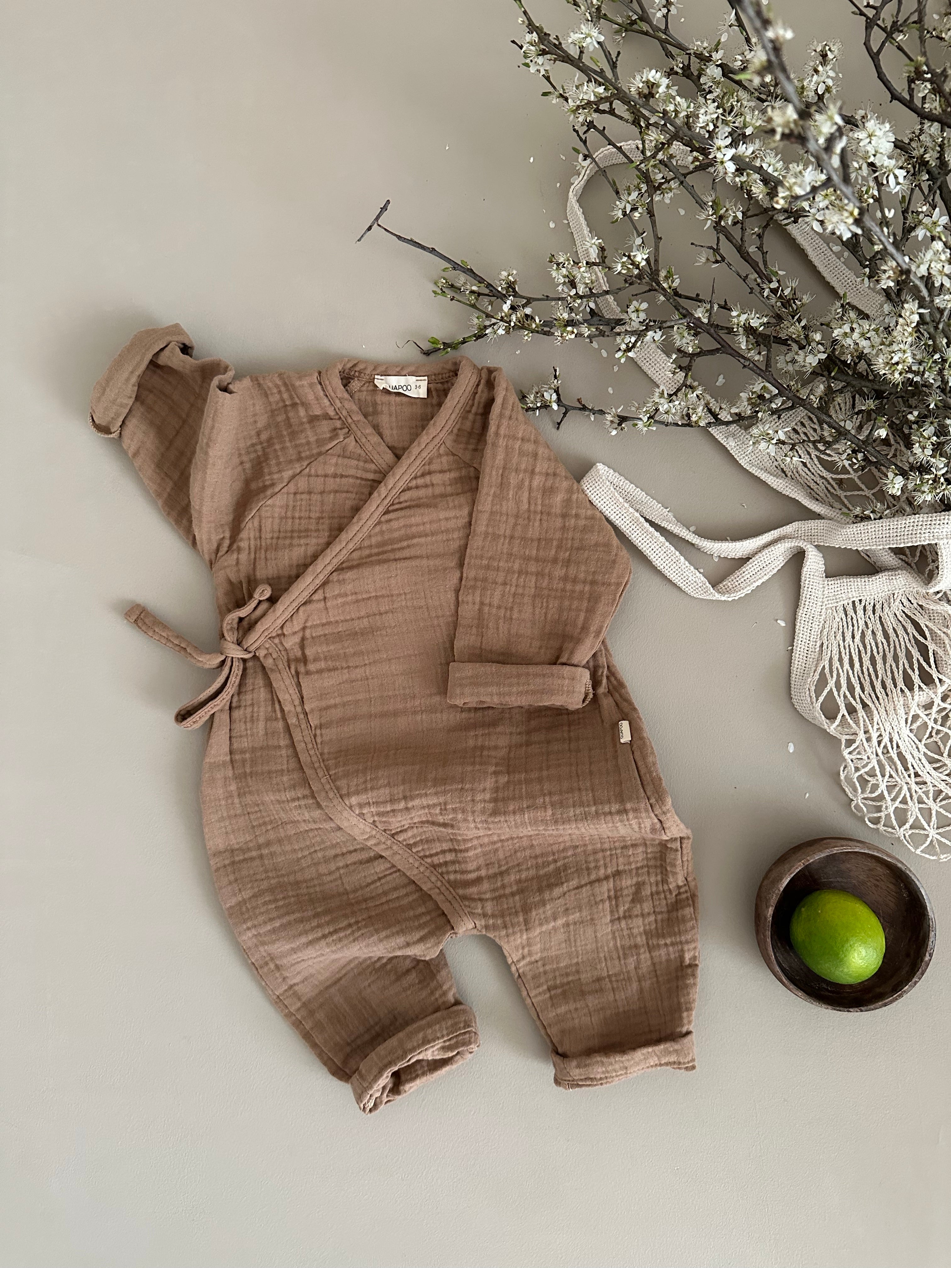 FOLD OVER ROMPER | BISCUIT