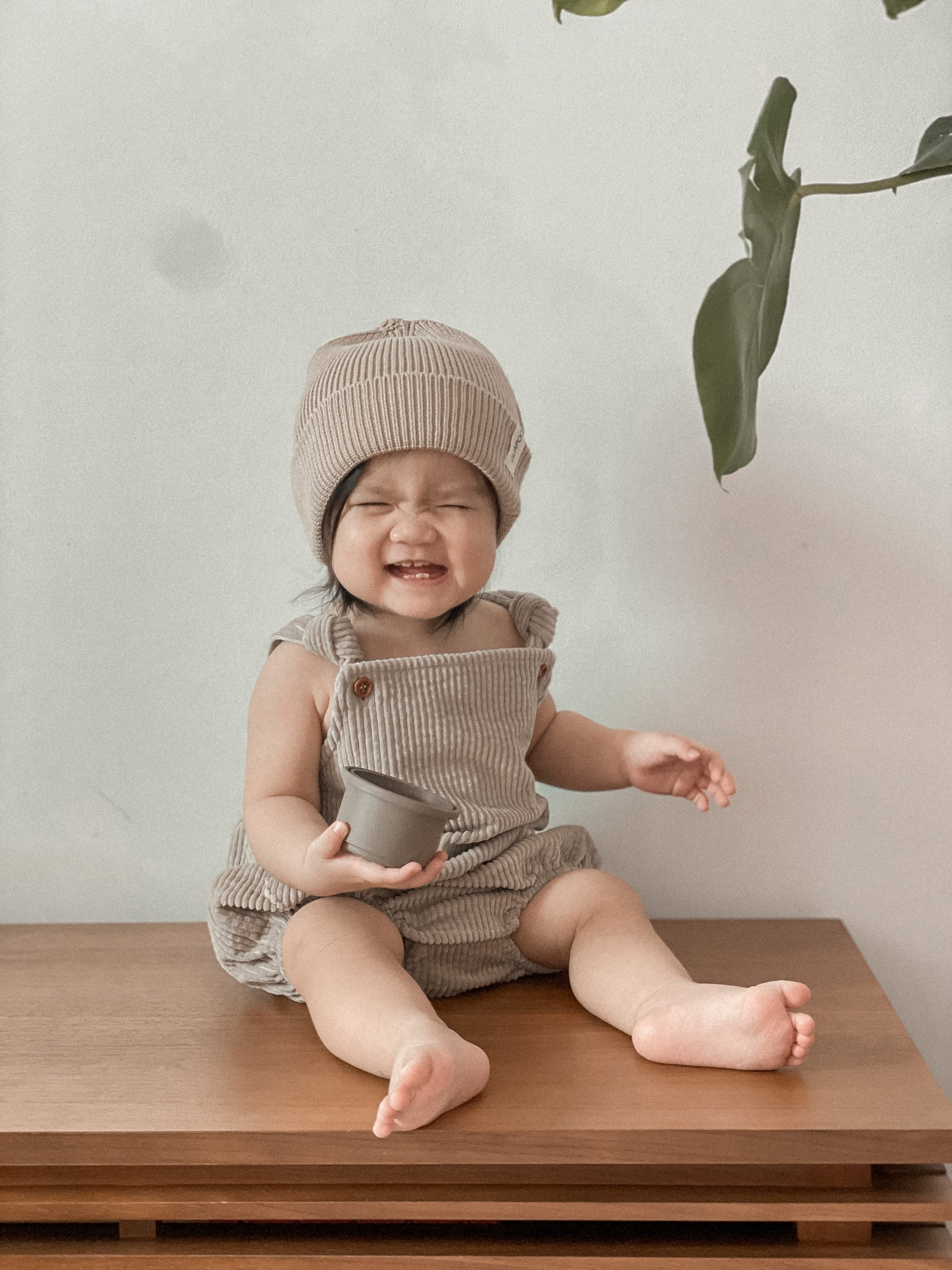 CORDUROY SALOPETTE | LIGHT TAUPE